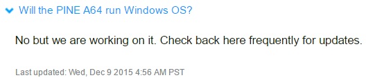 pine a64 windows support