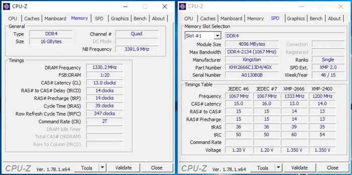 kingston hyperx predator ddr4 2666mhz cpu z