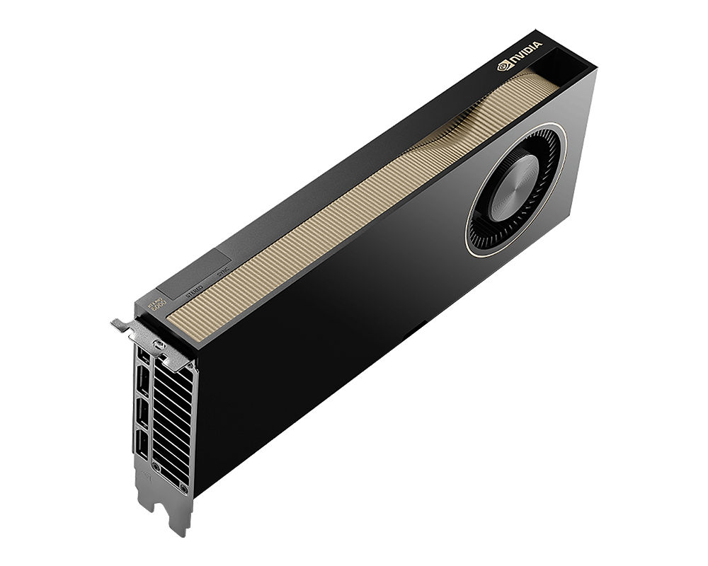 NVIDIA RTX PRO 6000 Blackwell Max Q Workstation Edition 3QTR Top Left