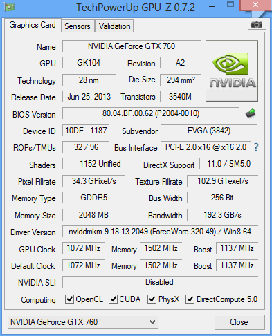 gtx 760 sc acx gpuz
