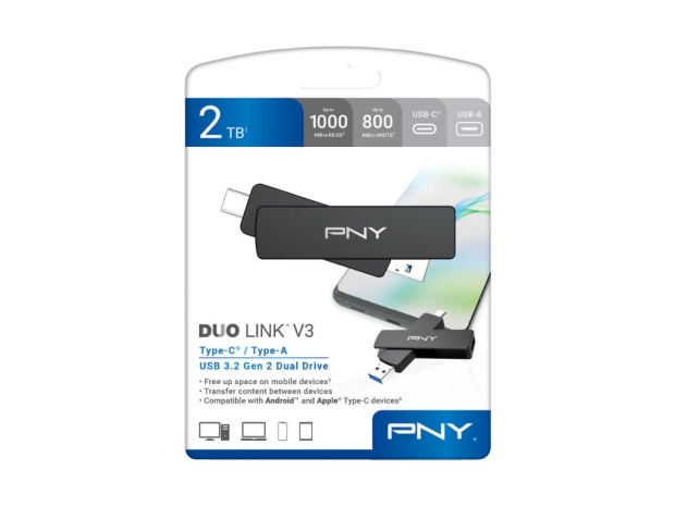 PNY launches new DUO LINK V3 USB 3.2 Gen 2 Type-C OTG Flash Drive